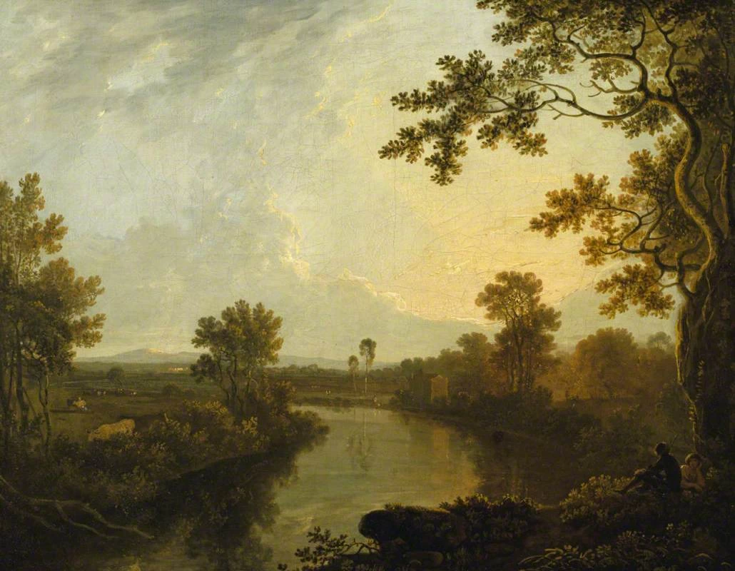 Vista del fiume Dee vicino a Eaton Hall, Cheshire - National Trust for Places of Historic Interest or Natural Beauty 1